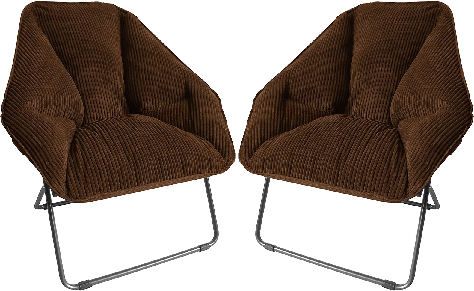 Zenithen Limited Foldable Portable Hexagon Metal Frame Folding Corduroy Soft Dish Chairs For Dorm Rooms, Bed Rooms, Gaming, And